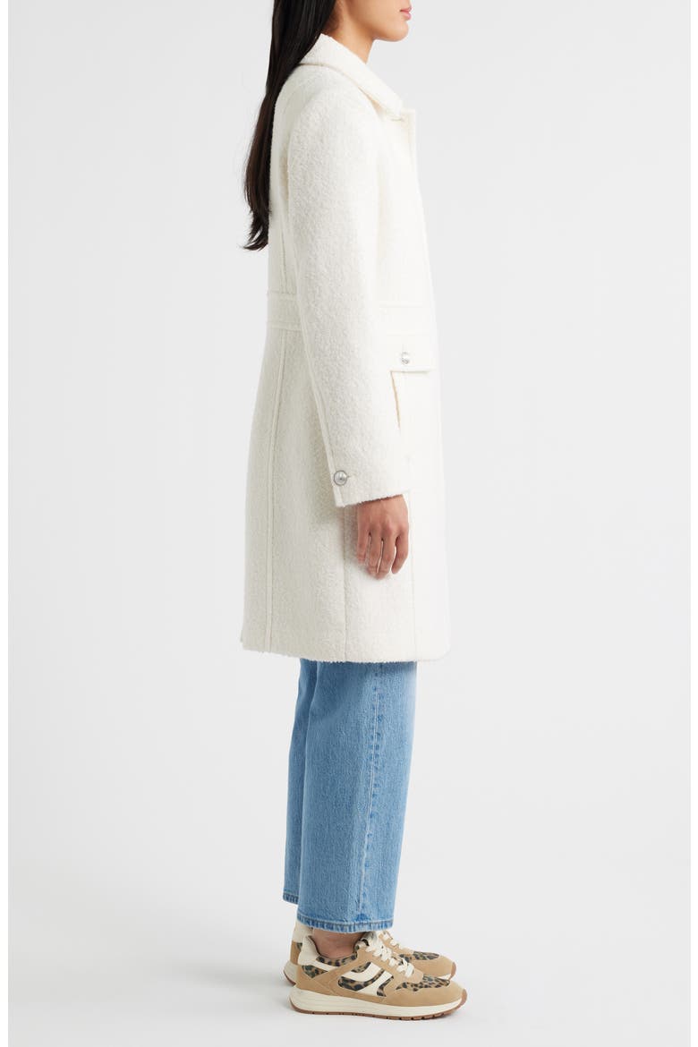 Bouclé Longline Coat, Alternate, color, IVORY