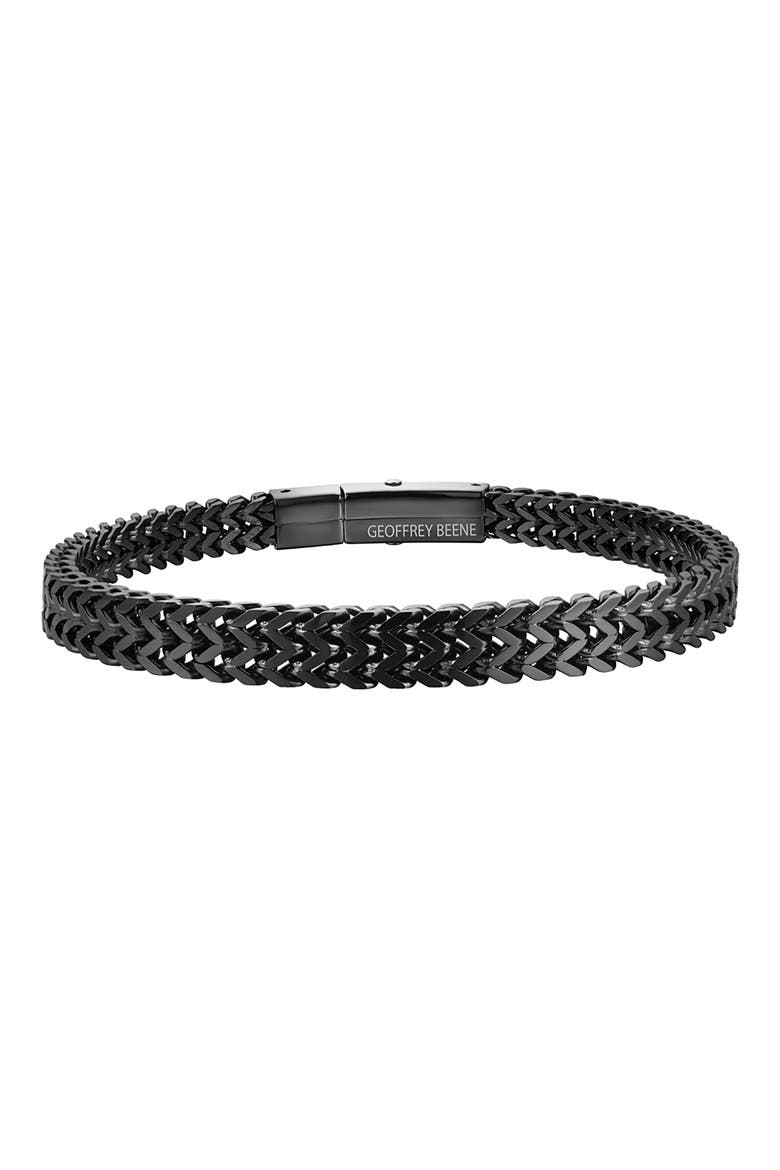 Men's Franco Chain Bracelet, Main, color, BLACK