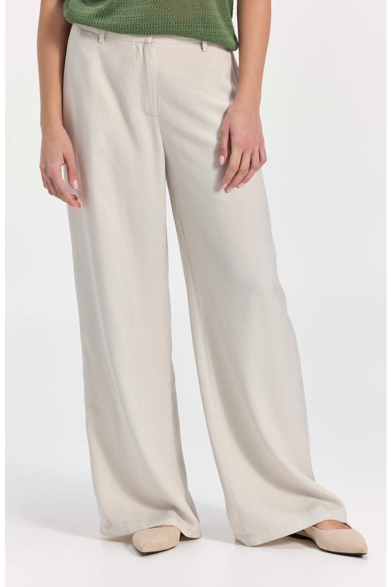 Straight Wide-Leg Pants, Main, color, Stone