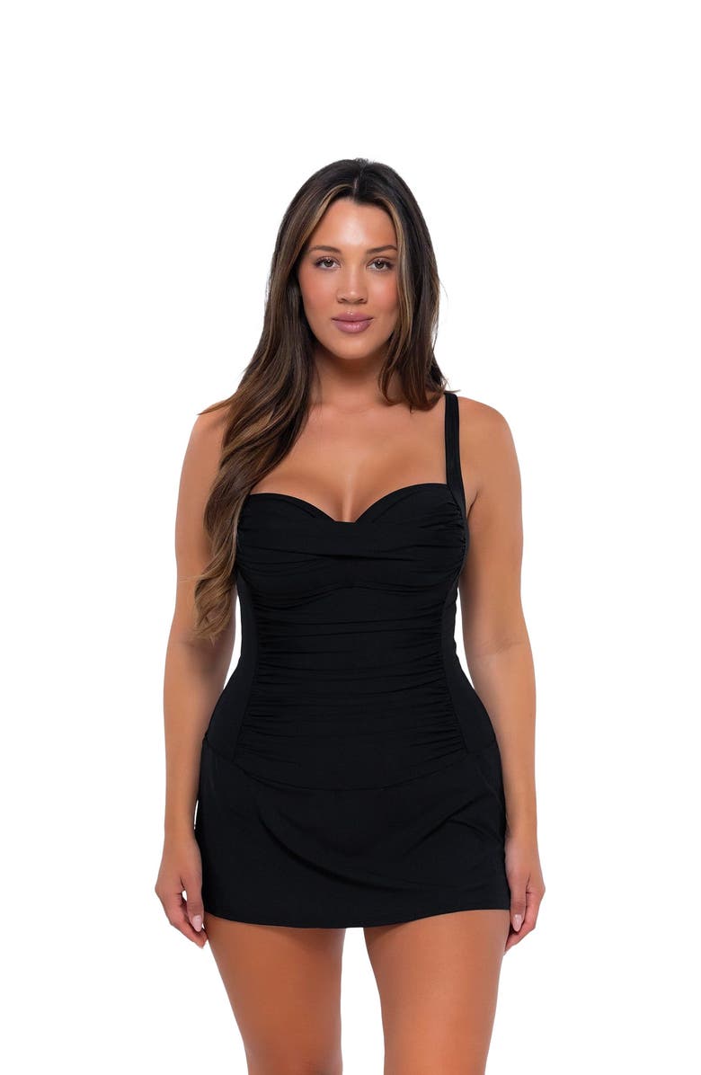 Sunsets Escape Sienna Swim Dress, Alternate, color, Black