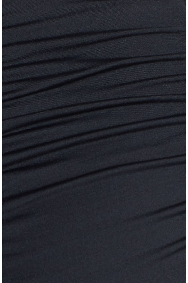 'Marilyn' Ruched High Waist Swim Shorts, Alternate, color, BLACK