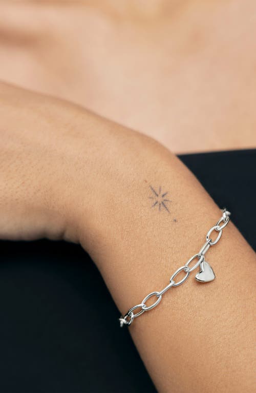 Monica Vinader Sterling Silver Heart Charm Bracelet