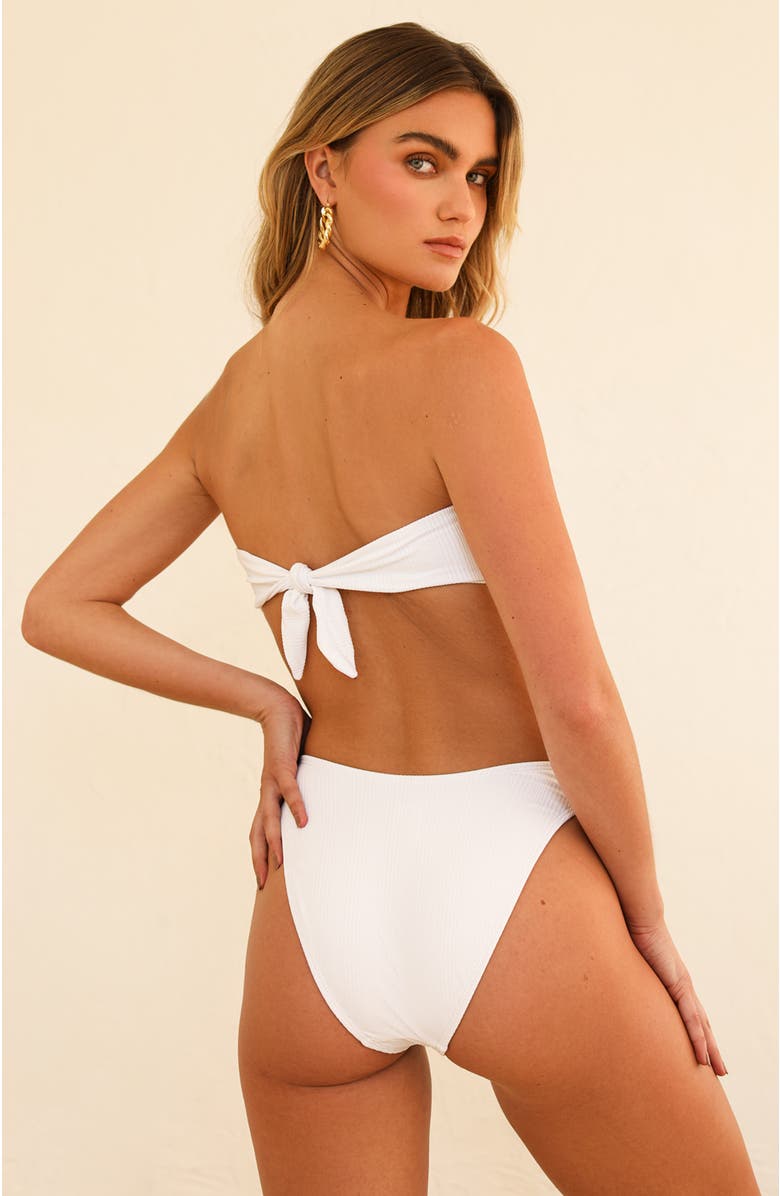 Dippin Daisys Haven Cheeky Swim Bottom, Alternate, color, White Rib