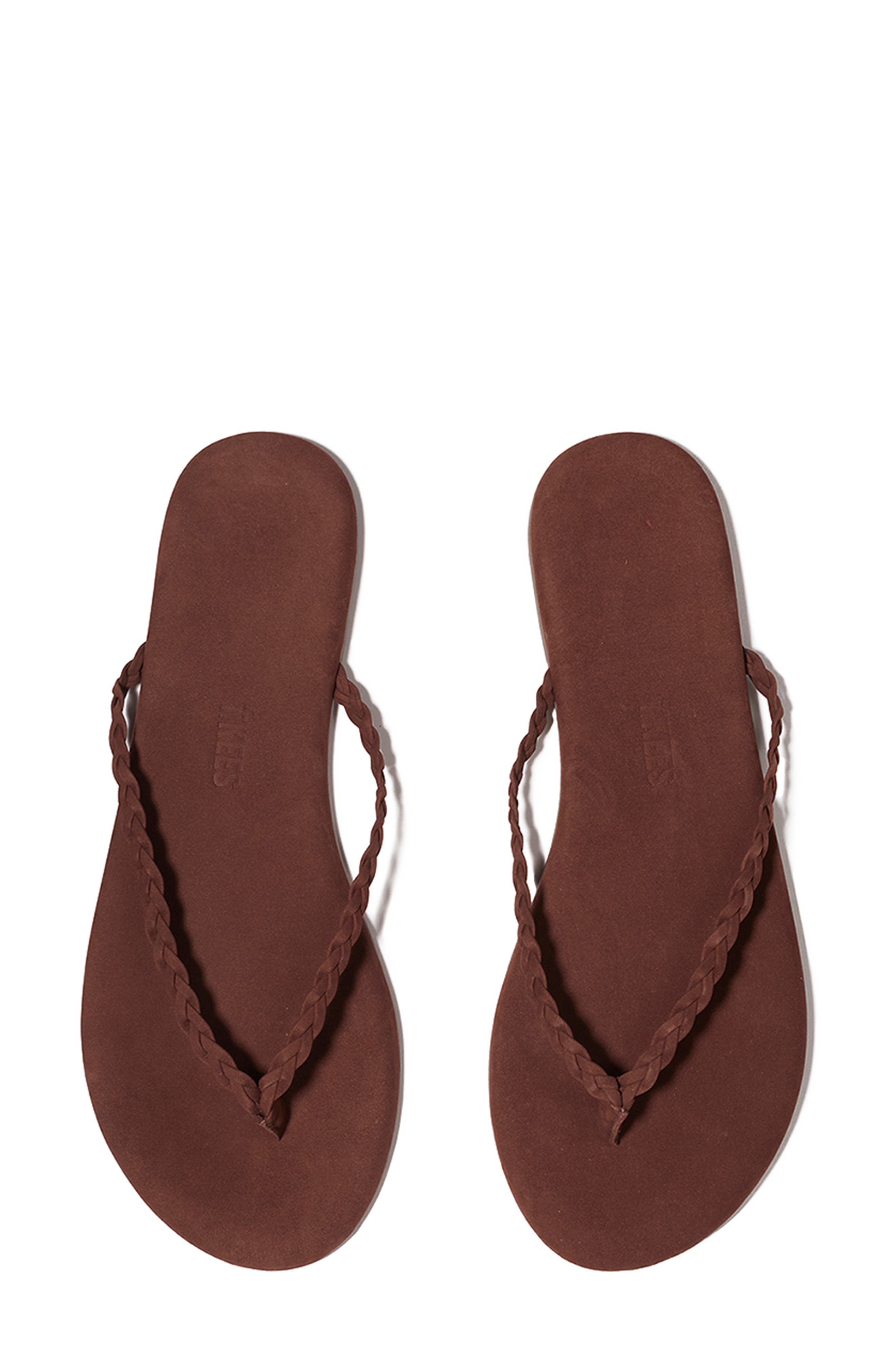 TKEES Lily Braid Flip Flop, Alternate, color, Bourbon