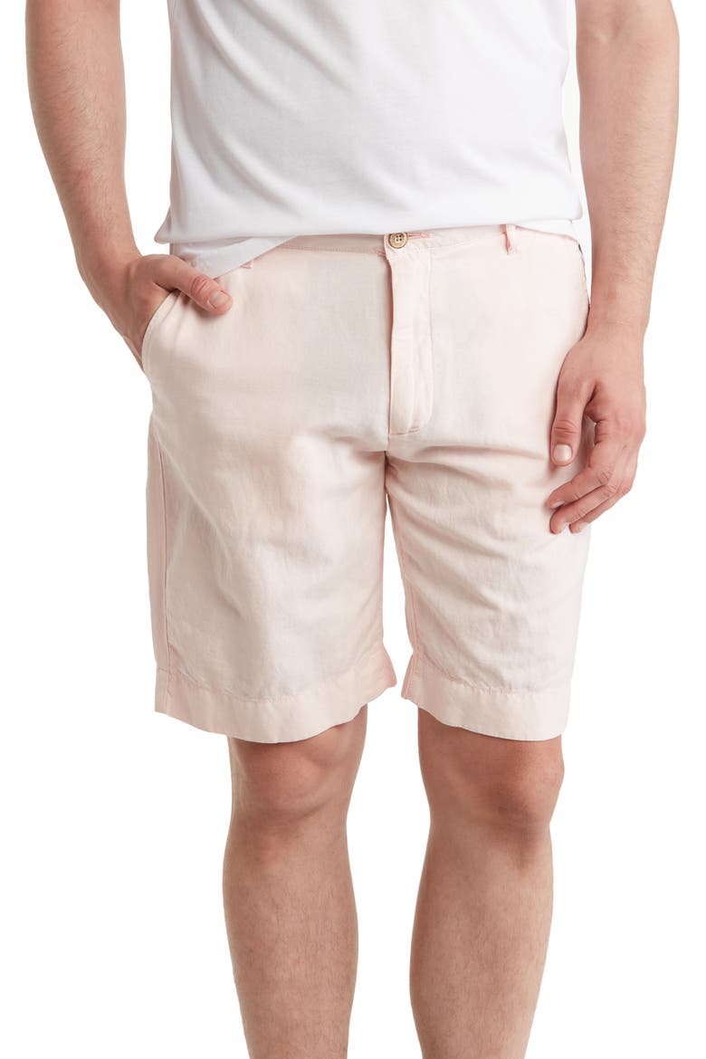 Malibu Linen & Cotton Chino Shorts, Main, color, SUMMER PINK