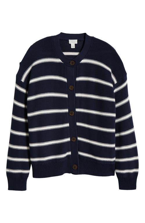 CASLON CASLON® STRIPE PIMA COTTON CARDIGAN