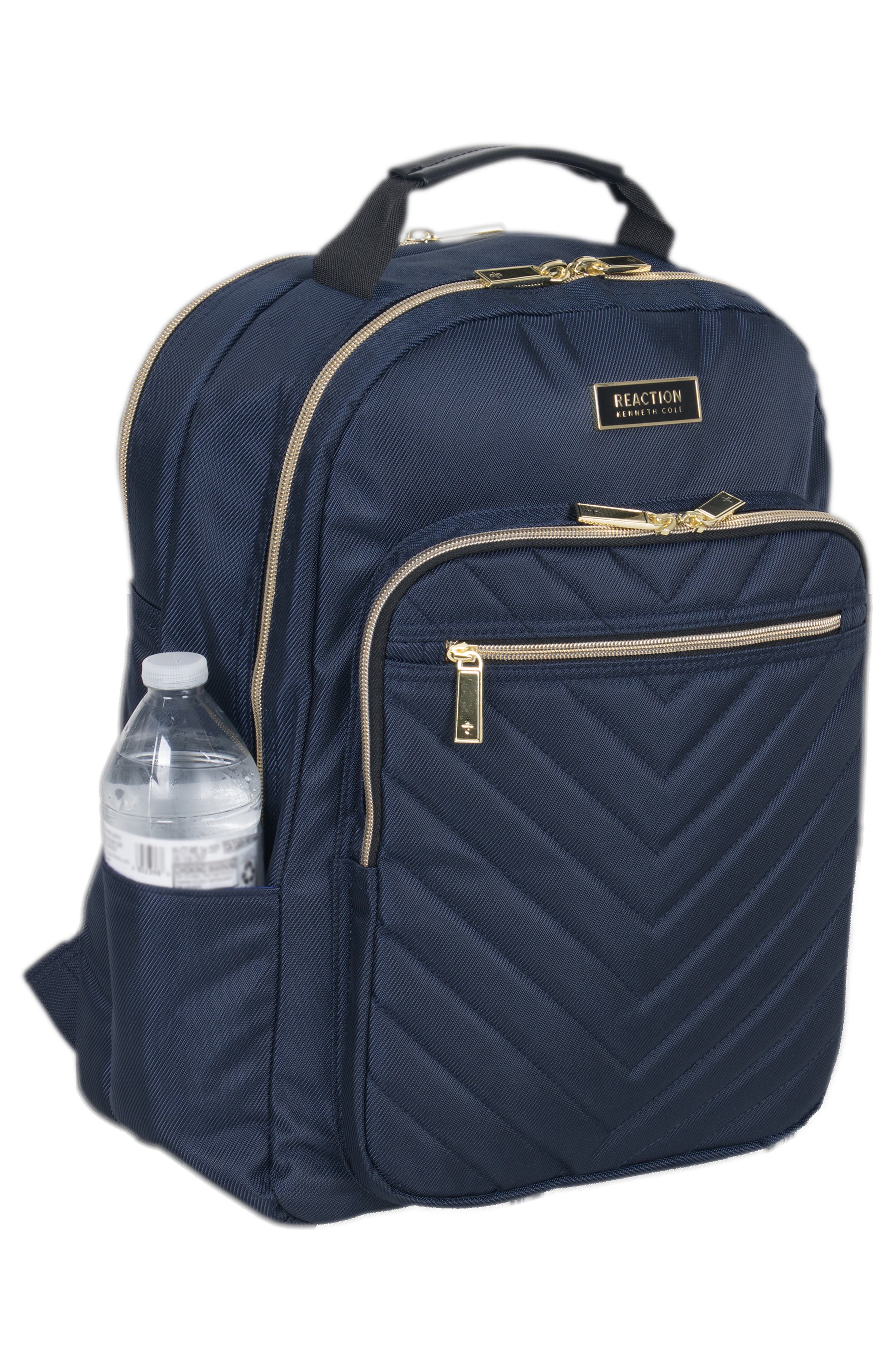 Kenneth Cole Reaction Chelsea Chevron Quilted Backpack, Alternate, color, Navy