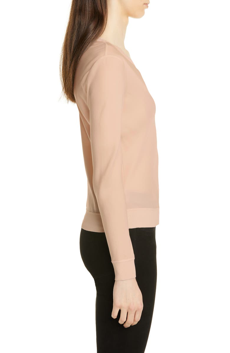 Theory Crewneck Silk Top, Alternate, color,
