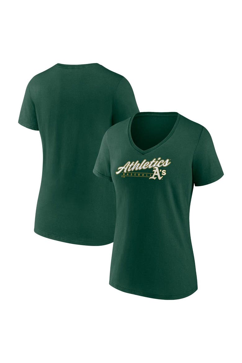 Women's Fanatics Branded Green Oakland Athletics One & Only V-Neck T-Shirt, Main, color, Green