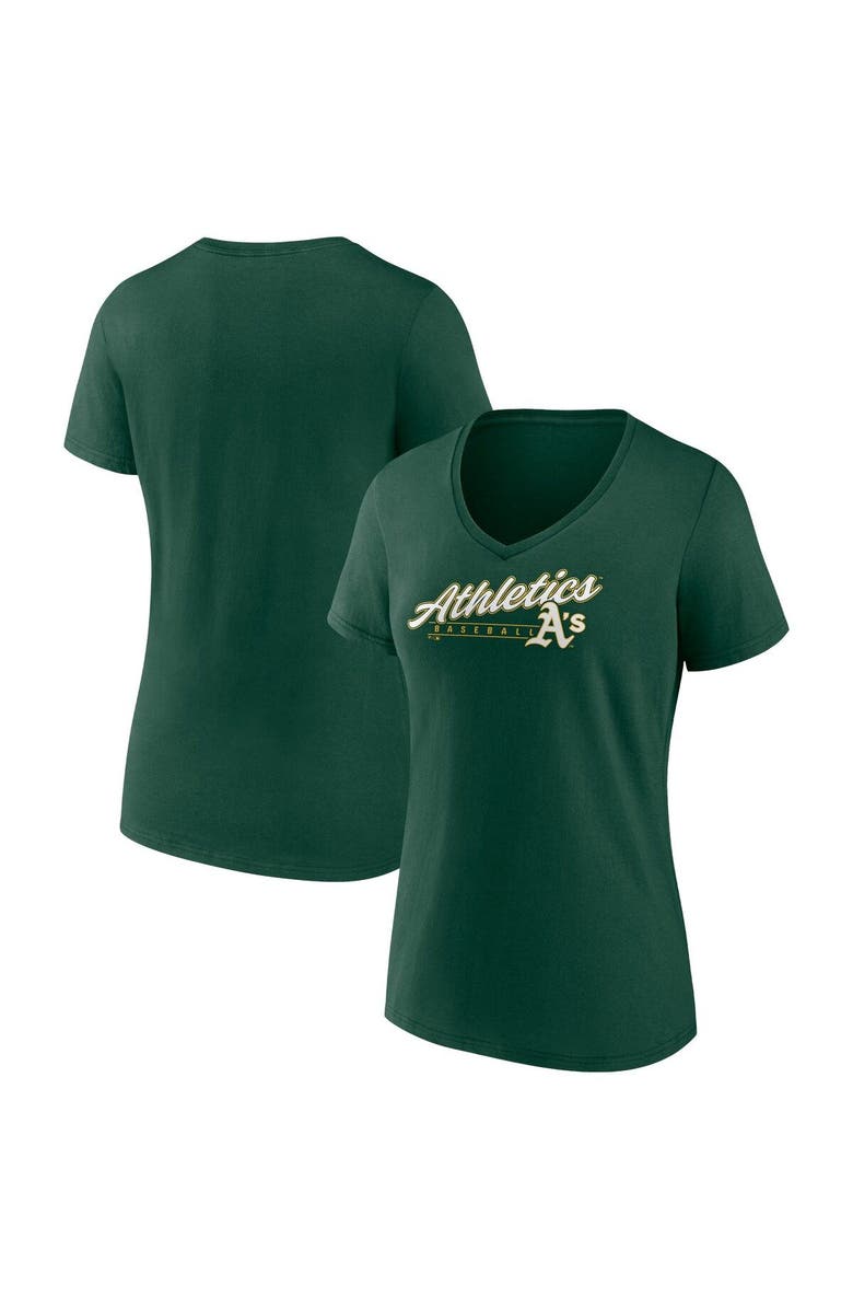 FANATICS Women's Fanatics Branded Green Oakland Athletics One & Only V-Neck T-Shirt, Main, color,