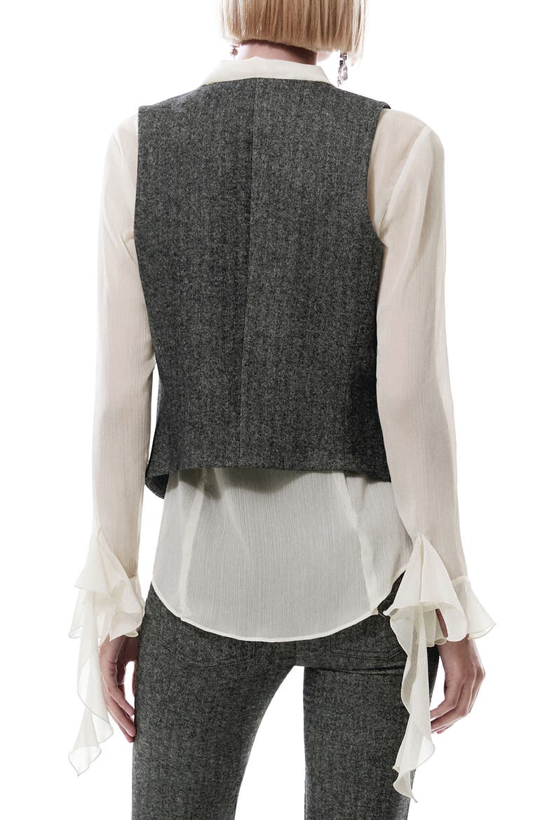 Herringbone Tweed Suit Vest, Alternate, color, GREY