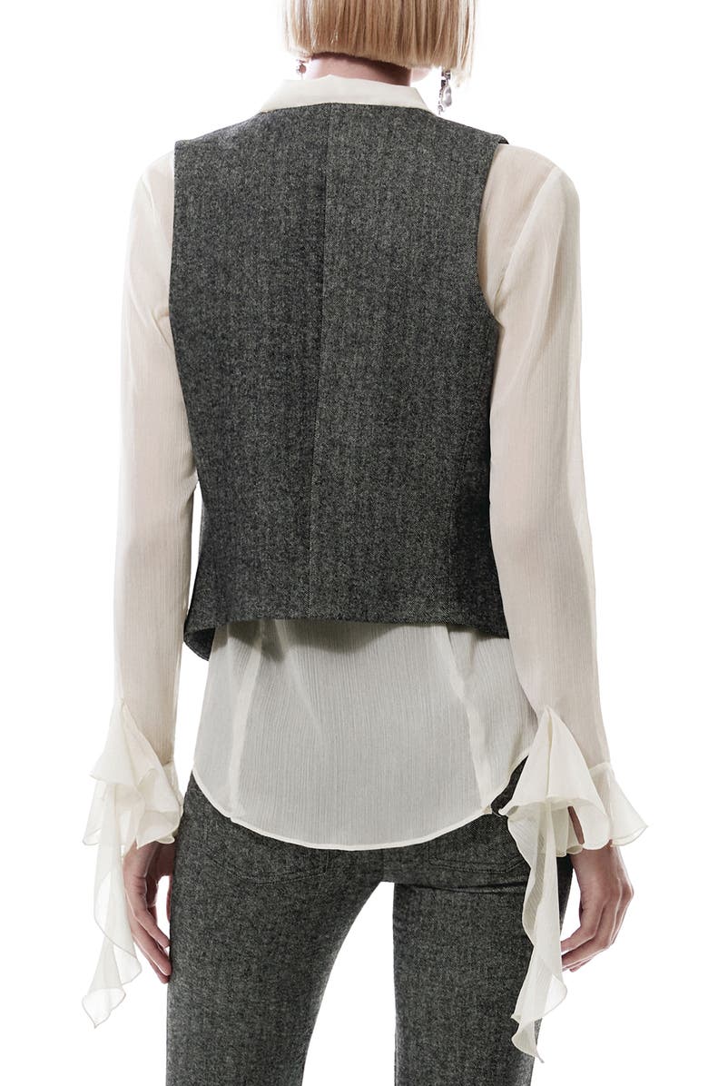 MANGO Herringbone Tweed Suit Vest, Alternate, color, 