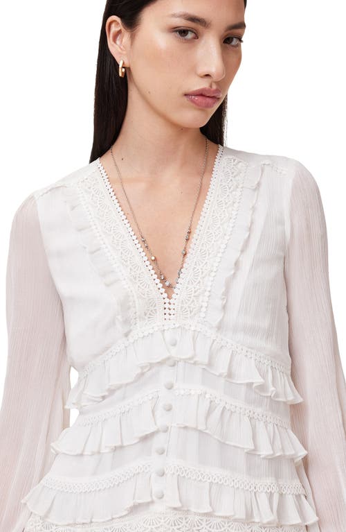 Allsaints Zora Long Sleeve Minidress In White