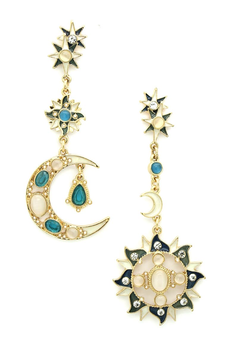 Sun & Moon Earrings, Main, color, MULTI COLOR