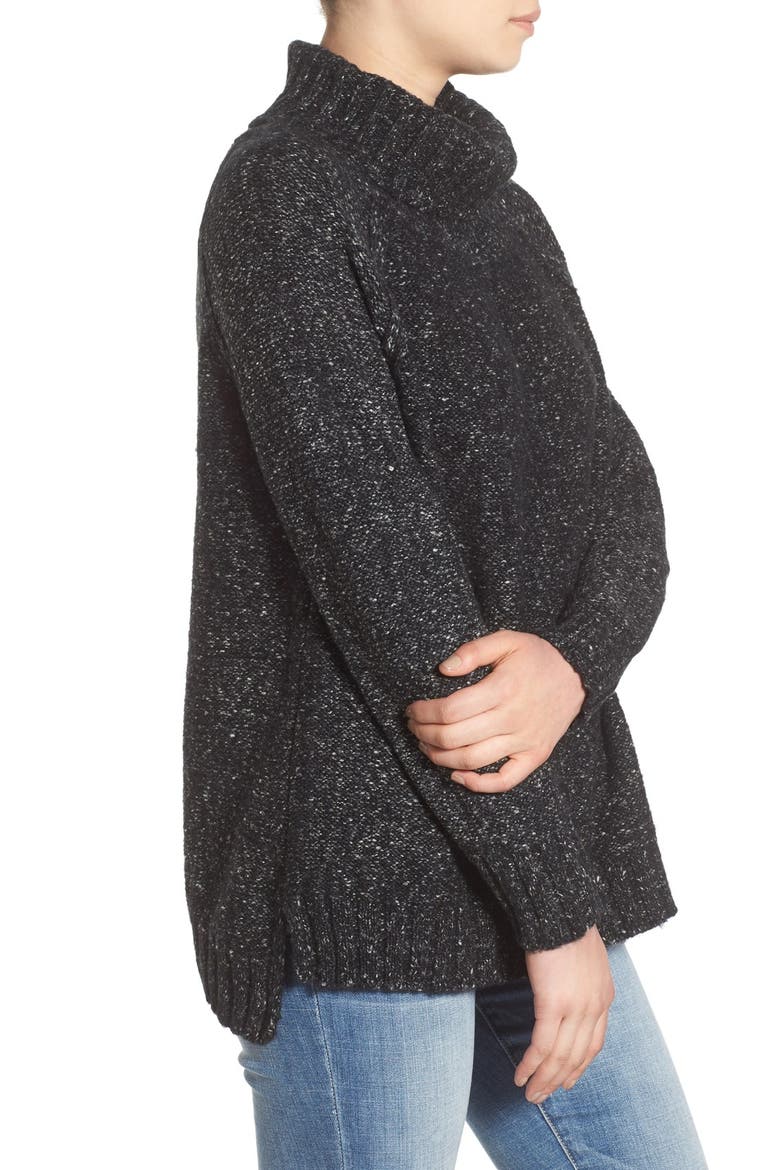 Textured Knit Turtleneck, Alternate, color, CHARCOAL