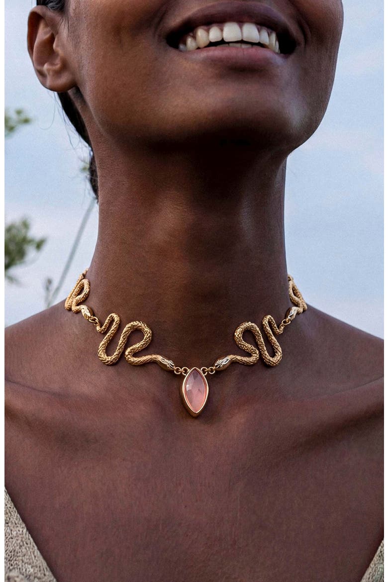 Serpentina Choker Necklace, Alternate, color, PINK