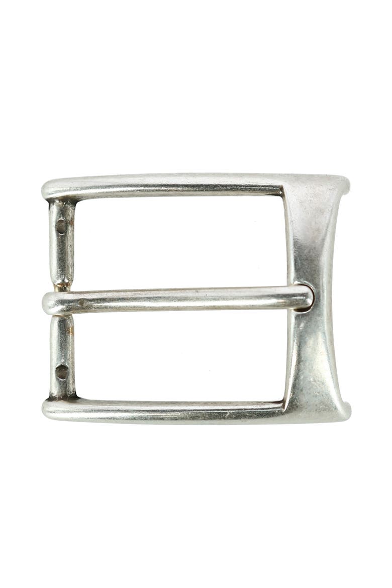 35mm Rectangular Edged Solid Brass Harness Belt Buckle, Main, color, Antique Silver
