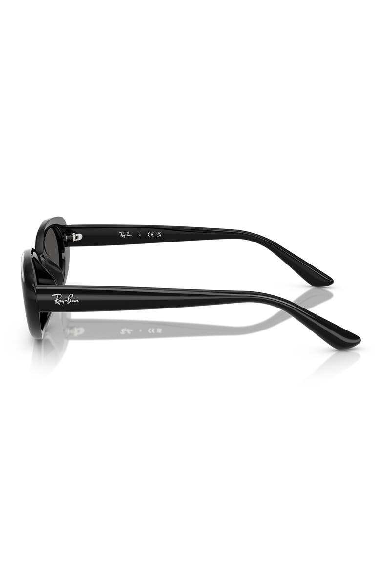 53mm Pillow Oval Sunglasses, Alternate, color, BLACK
