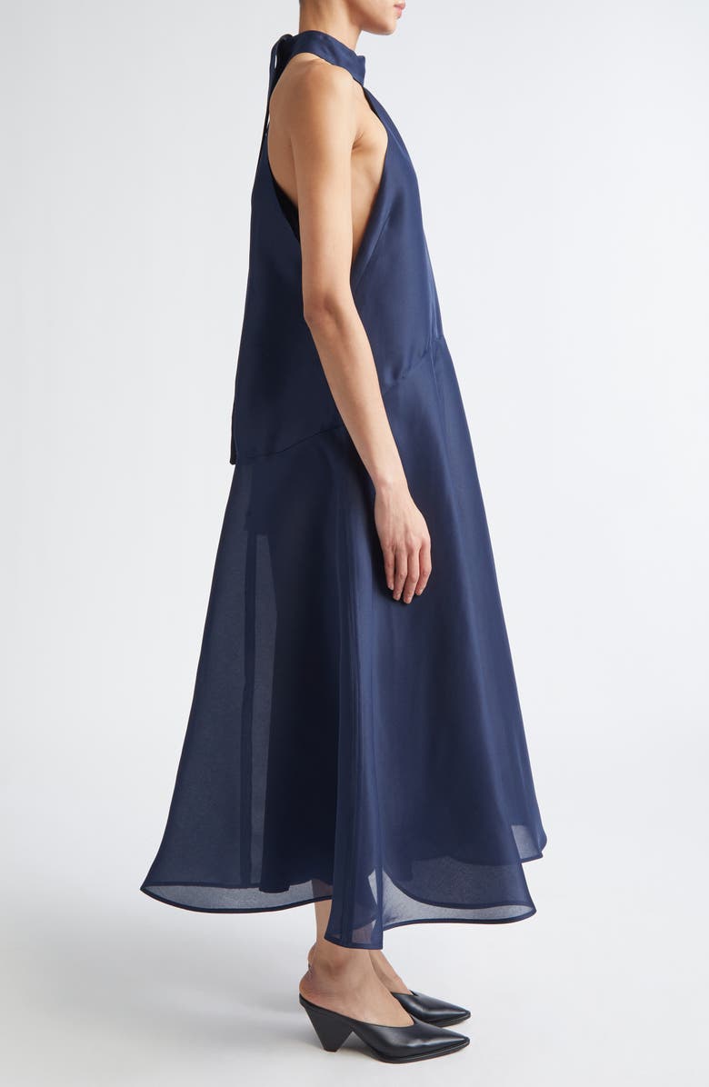Altuzarra Becca Sleeveless Silk Gown, Alternate, color, Navy