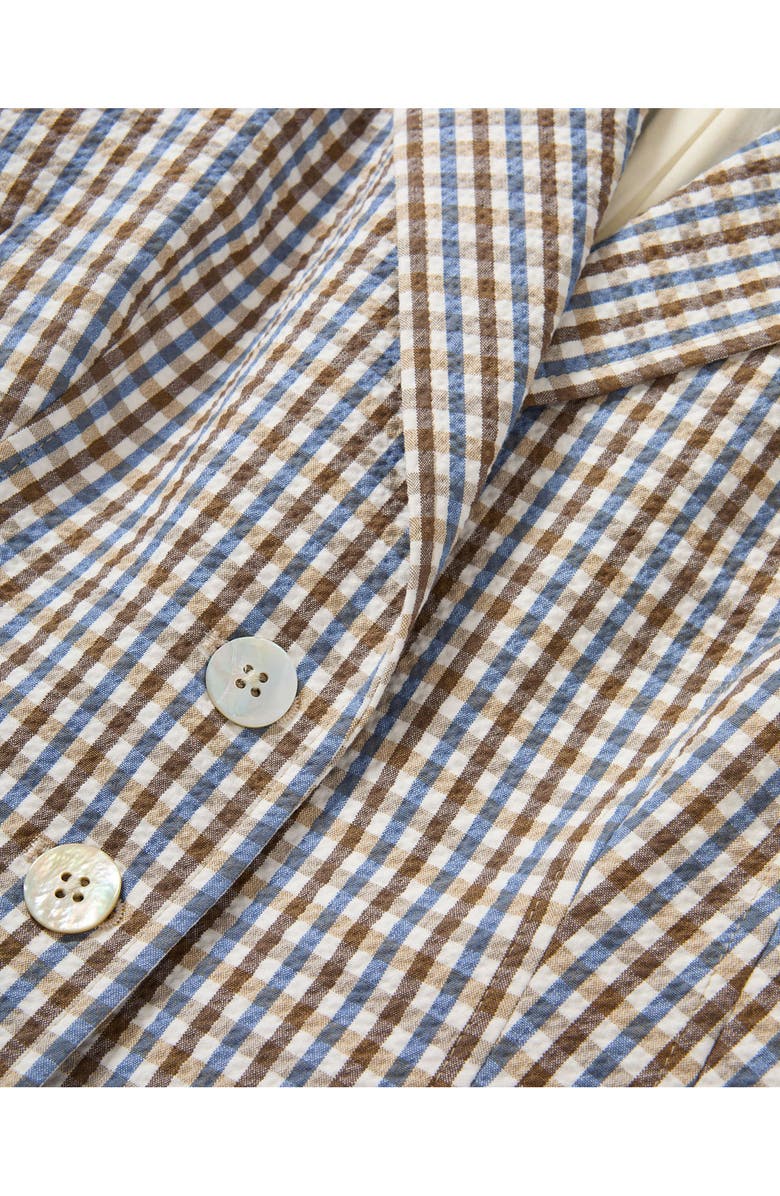 Veronica Beard Costa Stretch Cotton Gingham Vest, Alternate, color, Acorn Multi