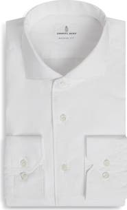 Emanuel Berg Modern Fit Solid Natural Stretch Yoga Twill Dress Shirt