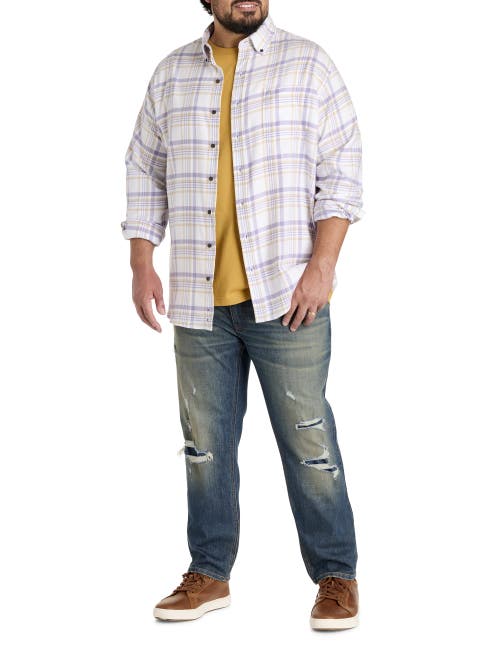 True Nation By Dxl Big & Tall Rip And Repair Tapered-fit Jeans In Blue