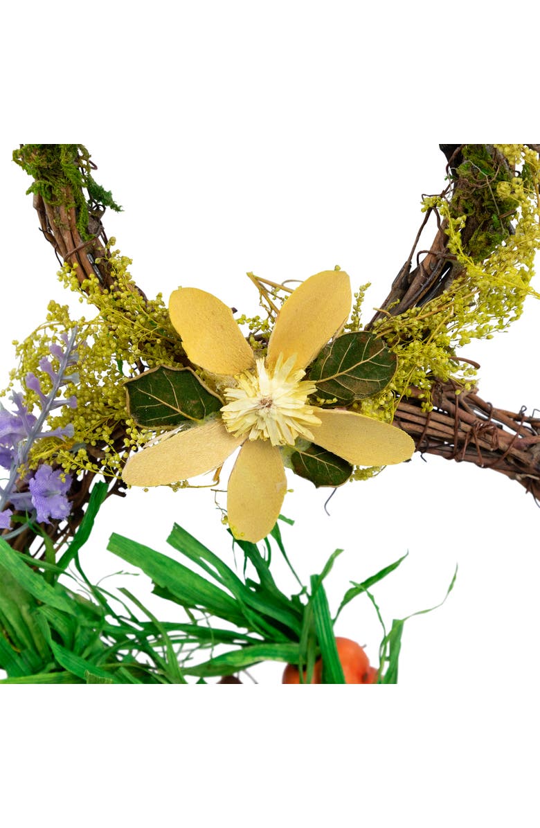 Northlight Artificial Floral Bunny Hanging Easter Basket Decoration - 14.5", Alternate, color, Brown