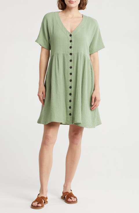 Lightspun Button Front Minidress
