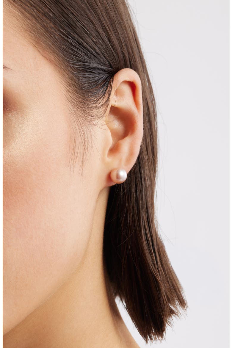Freshwater Blush Pearl Stud Earrings, Alternate, color, BLUSH- 14K YELLOW GOLD