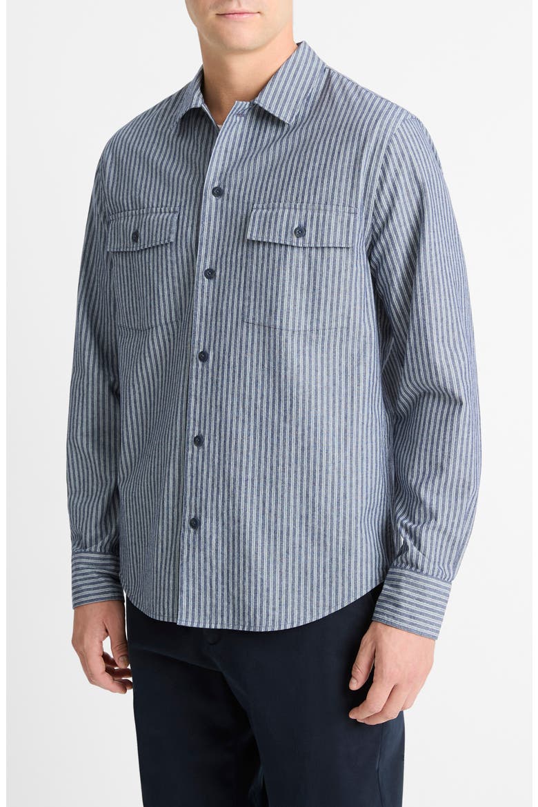 Railroad Stripe Button-Up Shirt, Alternate, color, WASHED WATERFALL/ DEE
