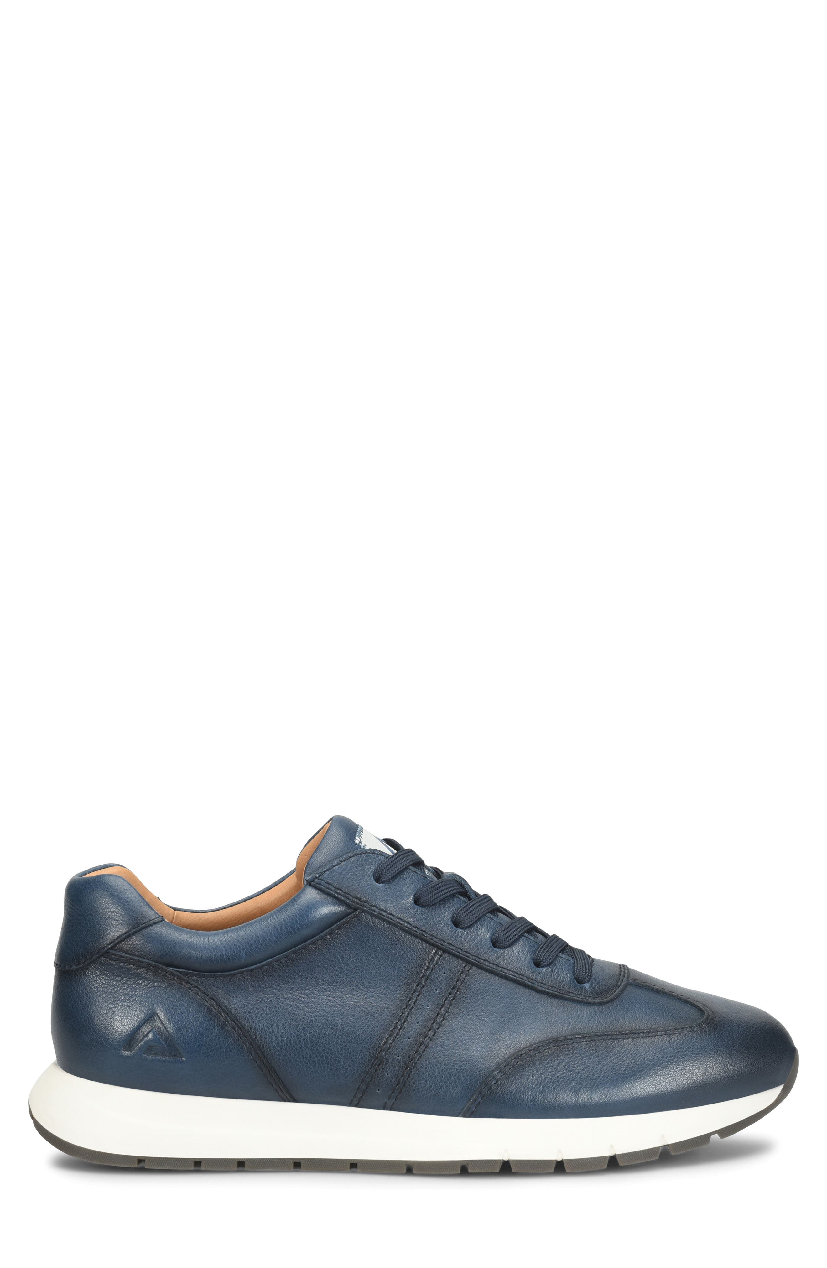 Hudson Faux Leather Sneaker, Alternate, color, NAVY