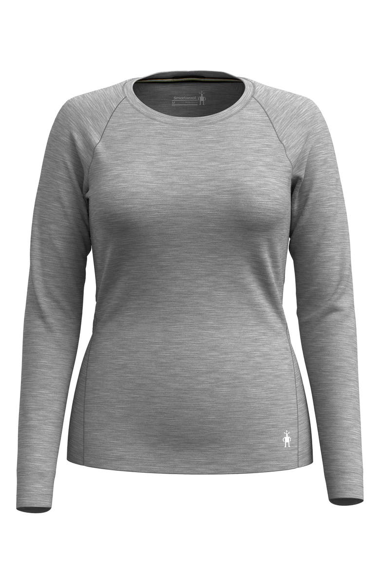 Smartwool Classic Thermal Long Sleeve Merino Wool Base Layer T-Shirt, Main, color, Light Gray Heather