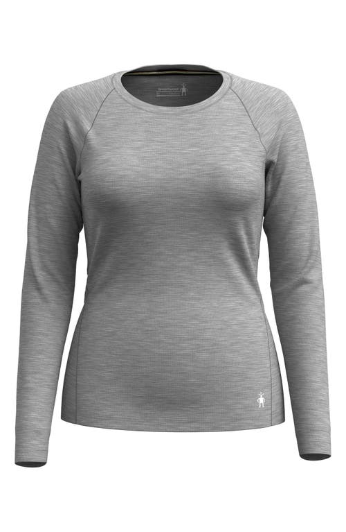 Smartwool Classic Thermal Long Sleeve Merino Wool Base Layer T-shirt In Light Gray Heather
