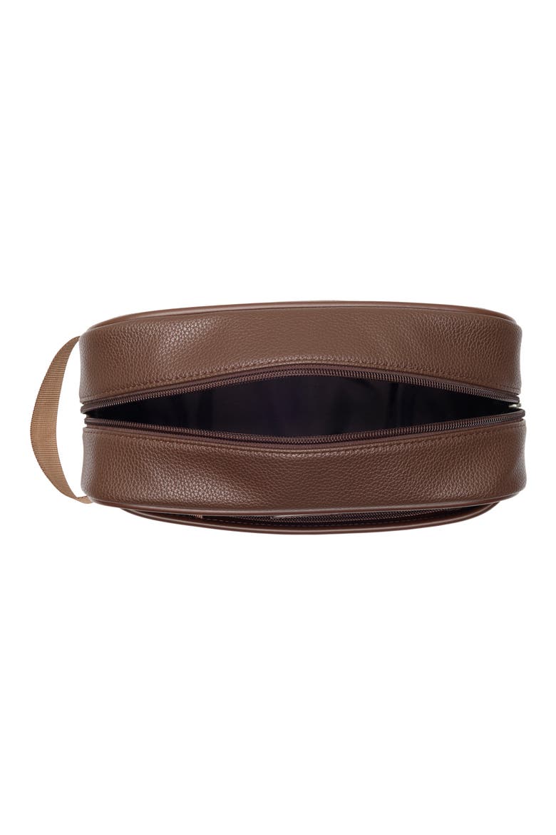 Milled Top Zip Dopp Kit, Alternate, color, BROWN