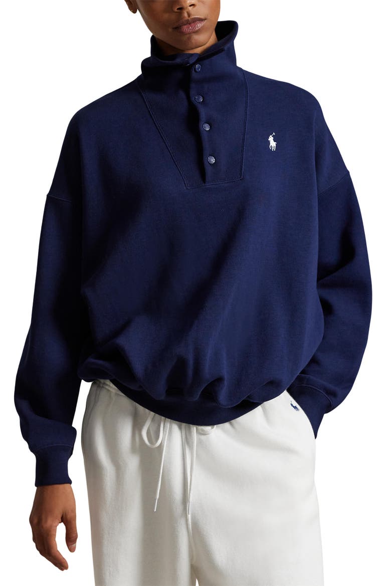 Team USA Embroidered Graphic Snap Placket Sweatshirt (Women
