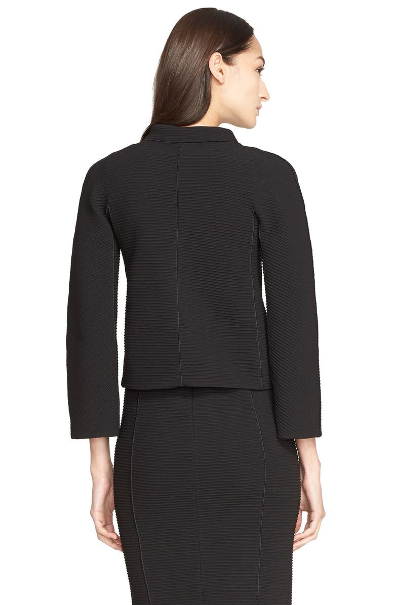 Armani Collezioni Ribbed Jersey Jacket, Alternate, color, 