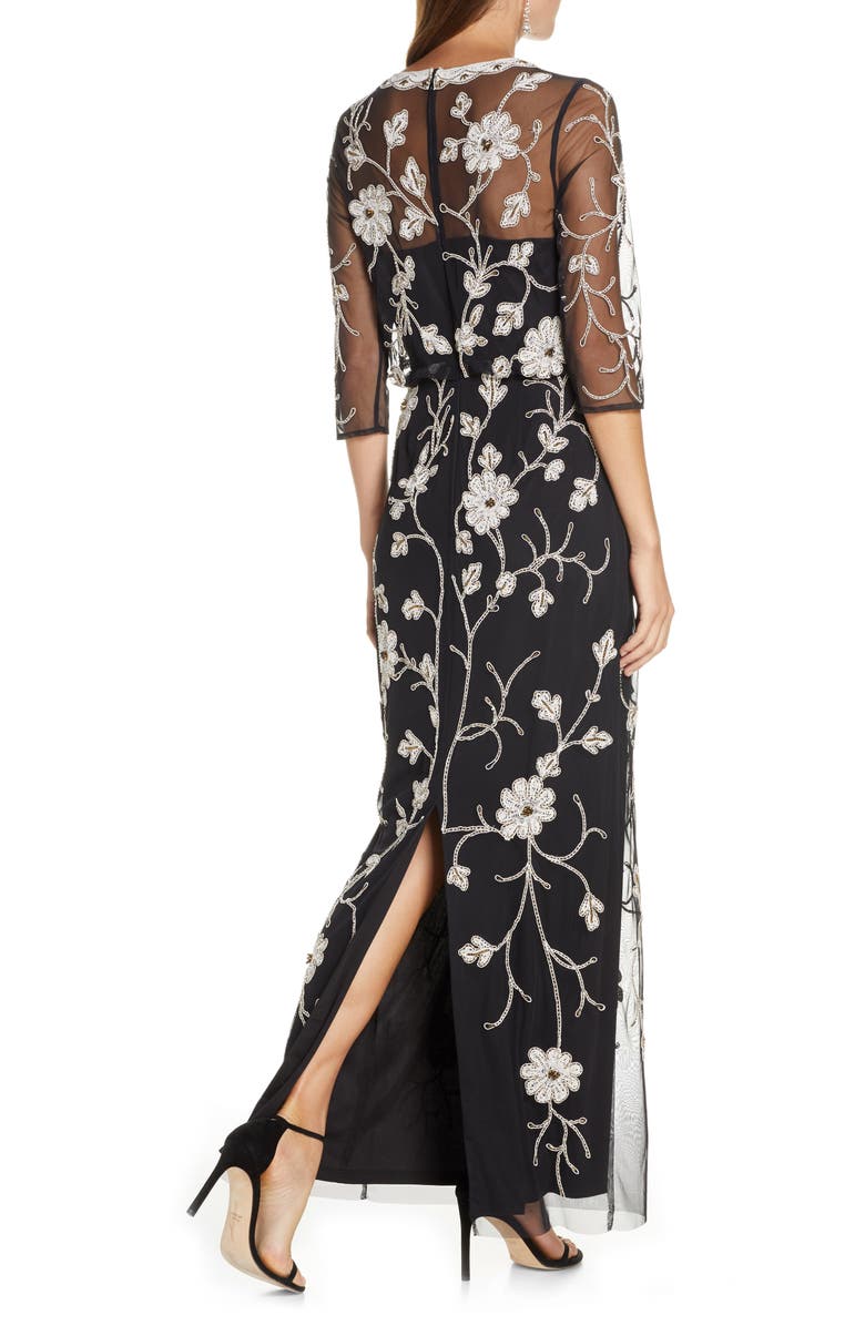 JS Collections Beaded & Embroidered Column Gown, Alternate, color,