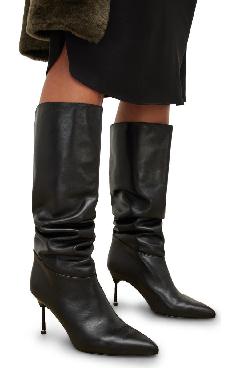 AllSaints Nori Knee High Pointed Toe Boot, Alternate, color,