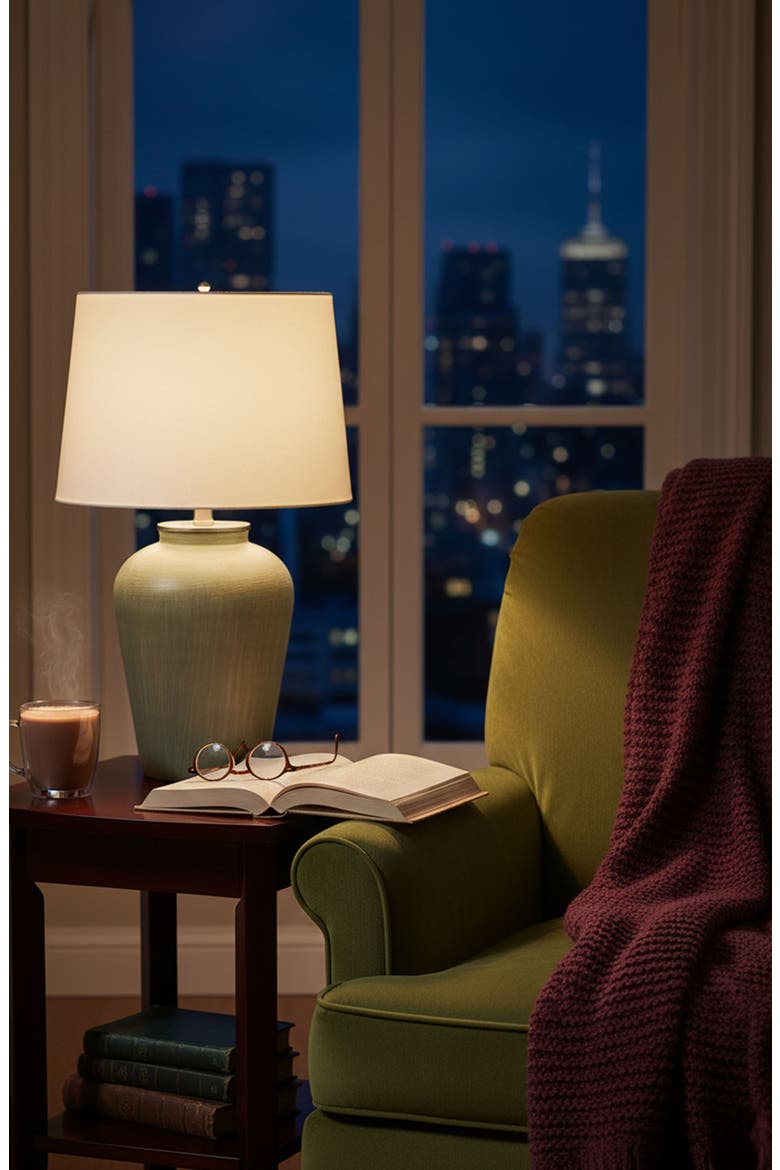 Round Table Lamp, Alternate, color, RUSTIC SILVER MATTE