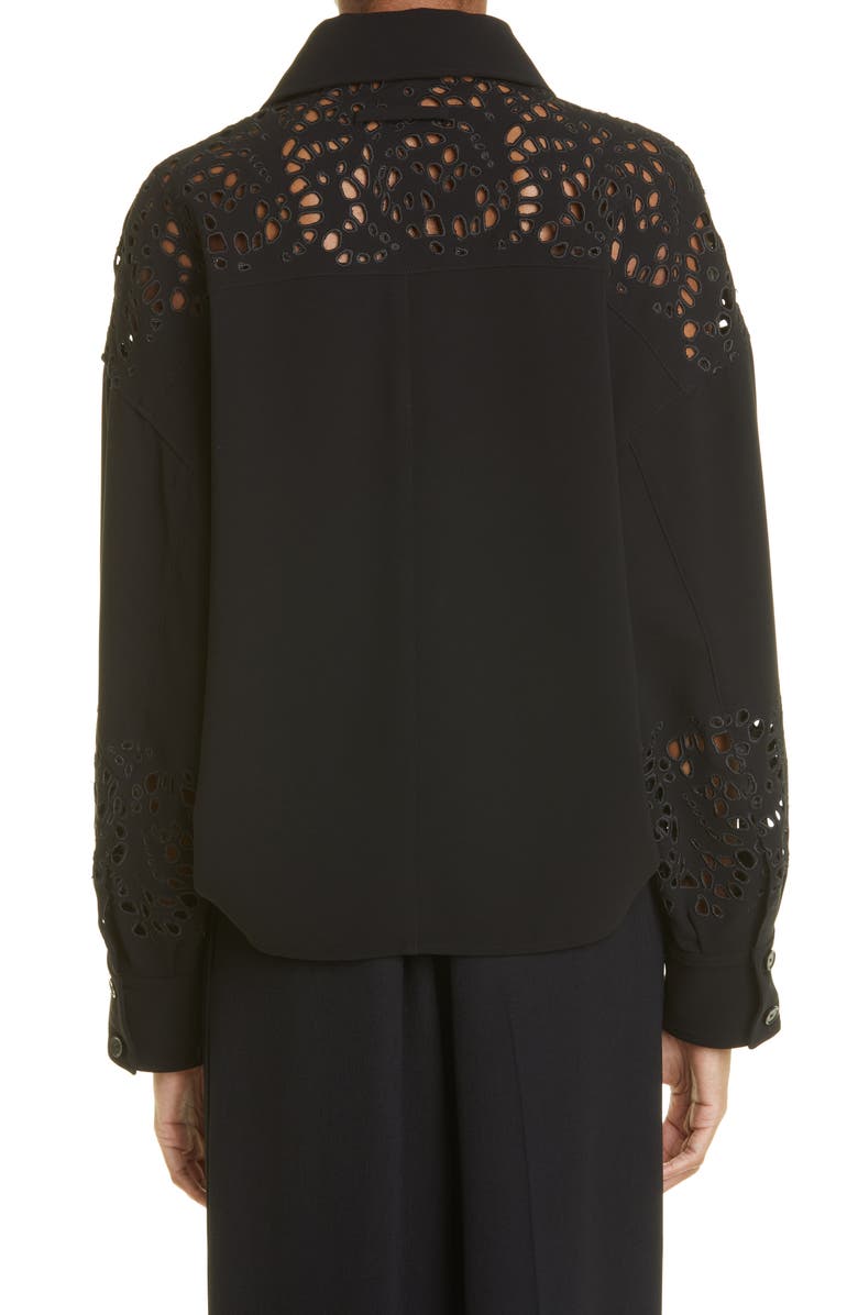 Proenza Schouler Eyelet Detail Point Collar Button-Up Shirt, Alternate, color,