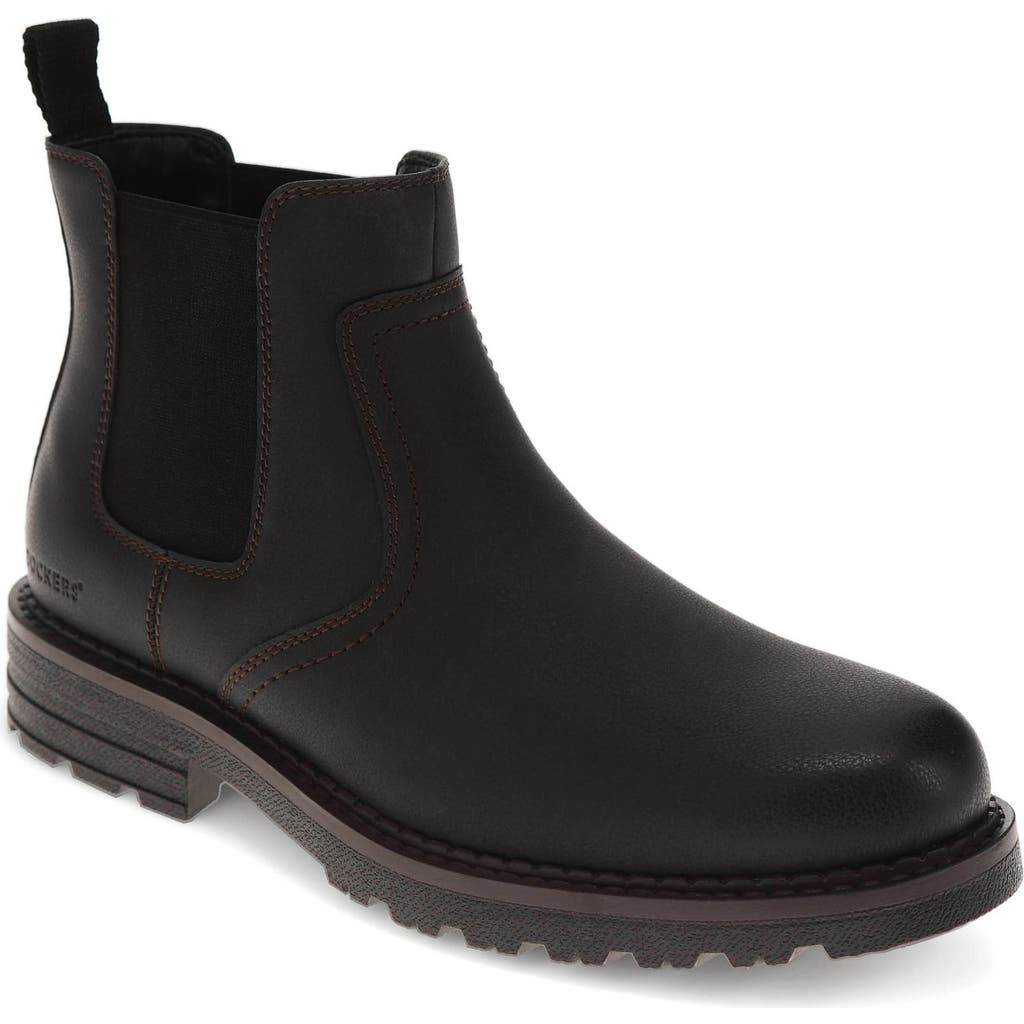 Dockers Men's Townsend Slip Resistant Faux Leather Comfort Boots In Black