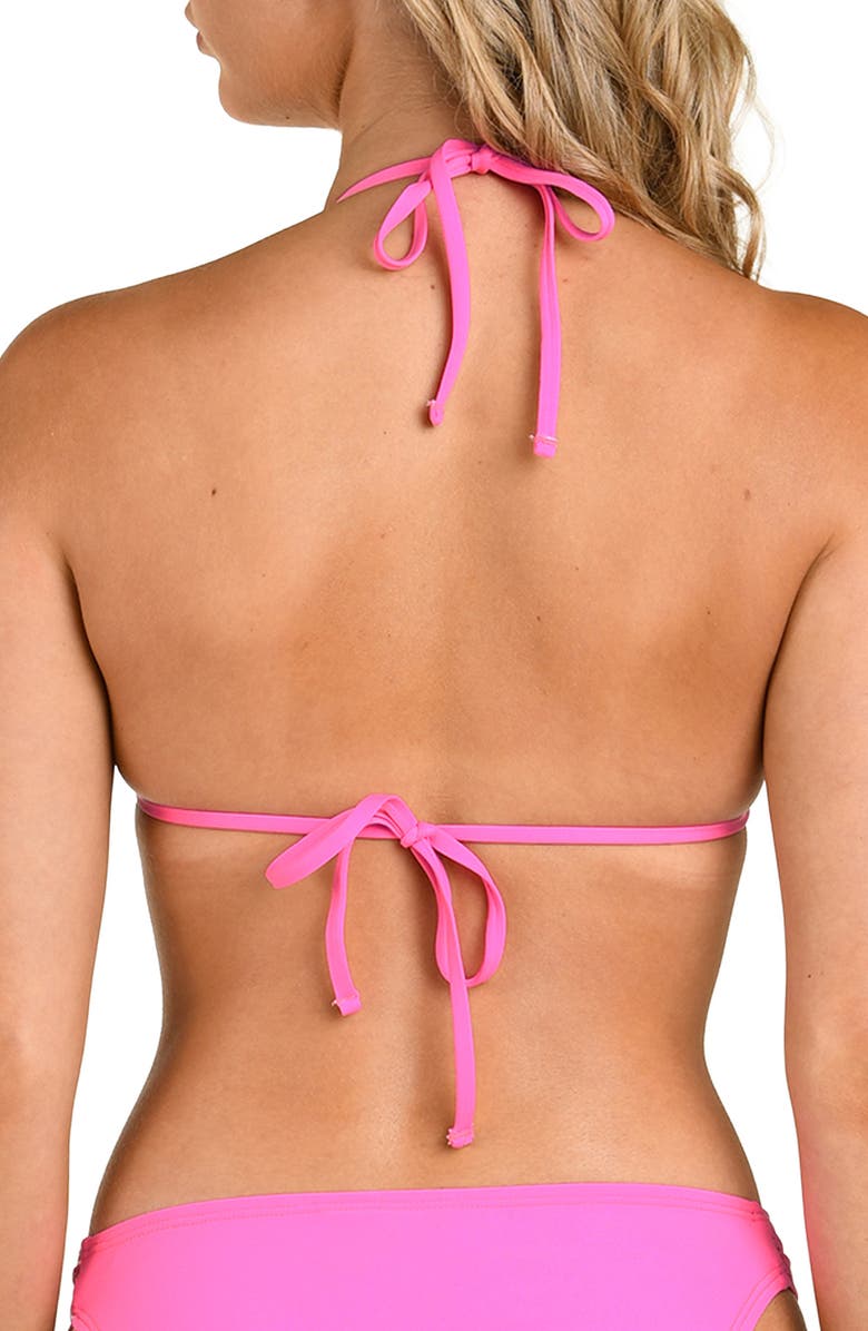 Citrus Pleated Triangle Bikini Top, Alternate, color,