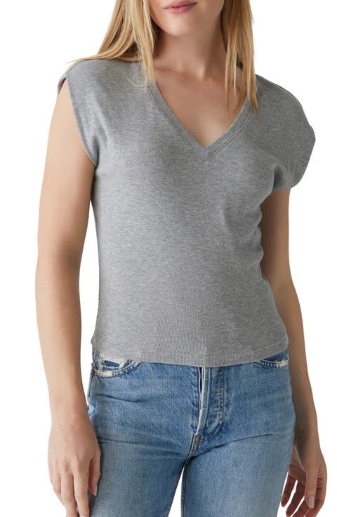 Tati Power Shoulder Rib Top