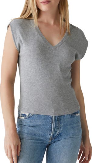Michael Stars Tati Power Shoulder Rib Top | Nordstrom