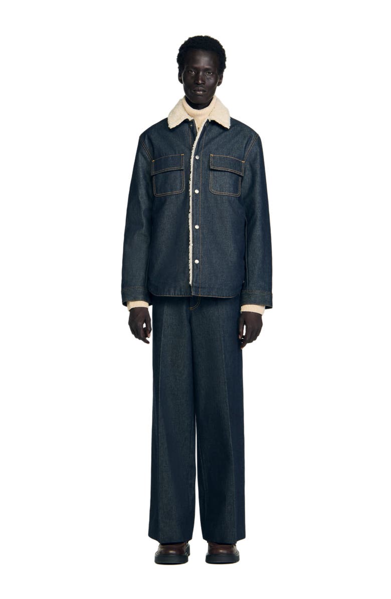 SANDRO Denim jacket, Alternate, color, Raw-Denim