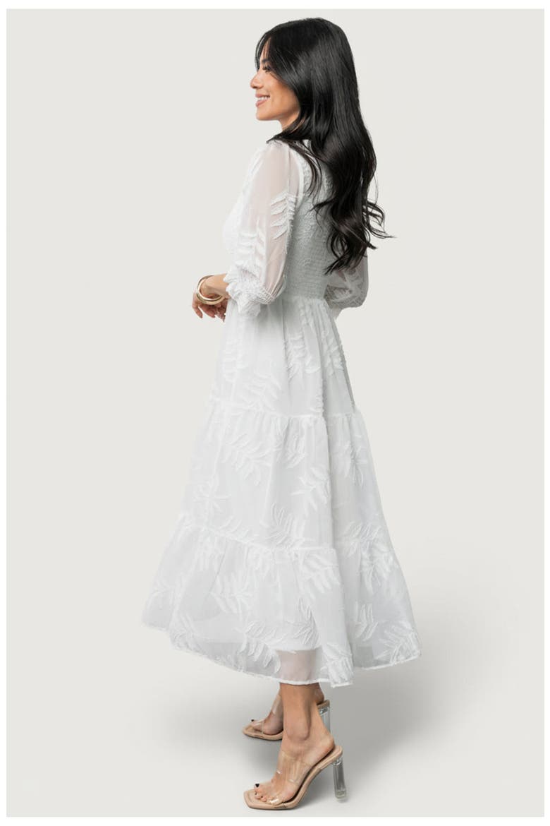 Nellie Smocked Midi Dress, Alternate, color, Off White