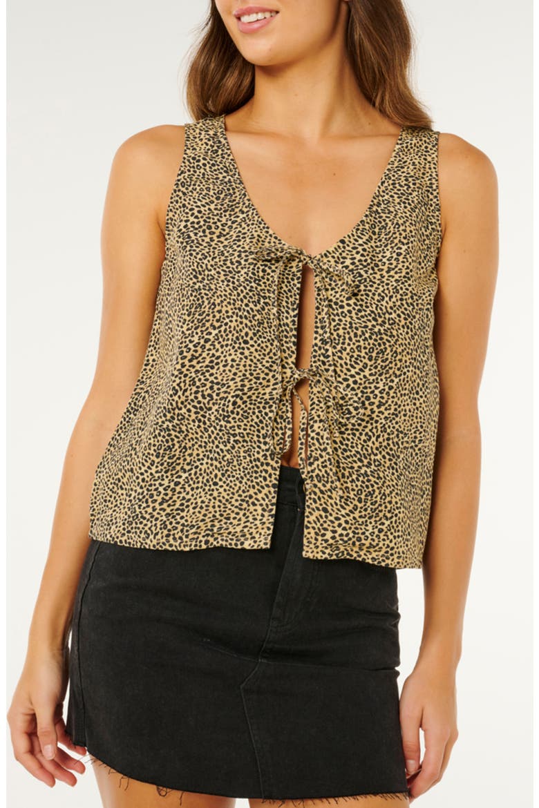 Animal Instincts Linen Blend Tank, Main, color, NATURAL