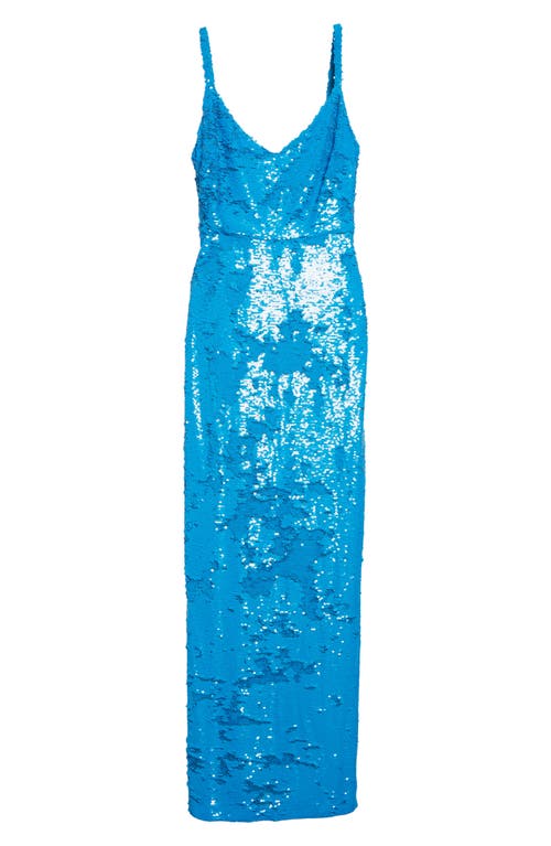 L Agence Karma Sequin Maxi Dress In Blue