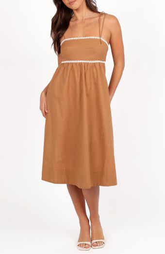 Petal & Pup Lino Embroidered Tie Strap Cotton Sundress