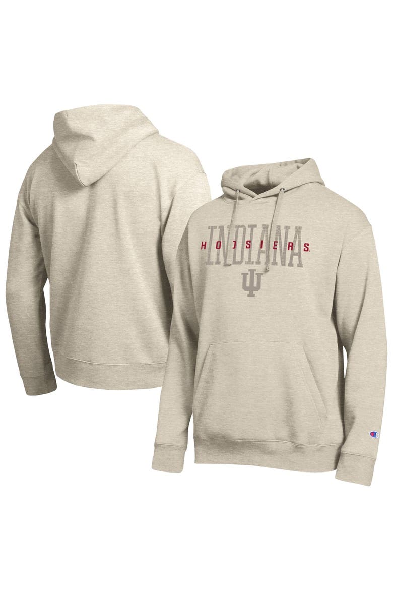 Men's Champion  Oatmeal Indiana Hoosiers All-Star Neutral Stack Hoodie, Main, color, Oatmeal